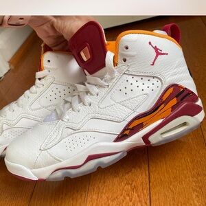 White and Burgundy Air Jordan Sneakers
